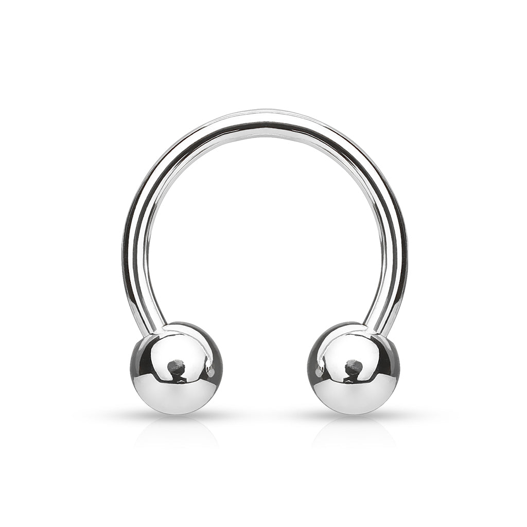16G Titanium Externally Threaded Horseshoe For Septum & Lip Piercings